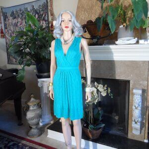 M Missoni Teal Knit Surpice Sheath Dress Size XS